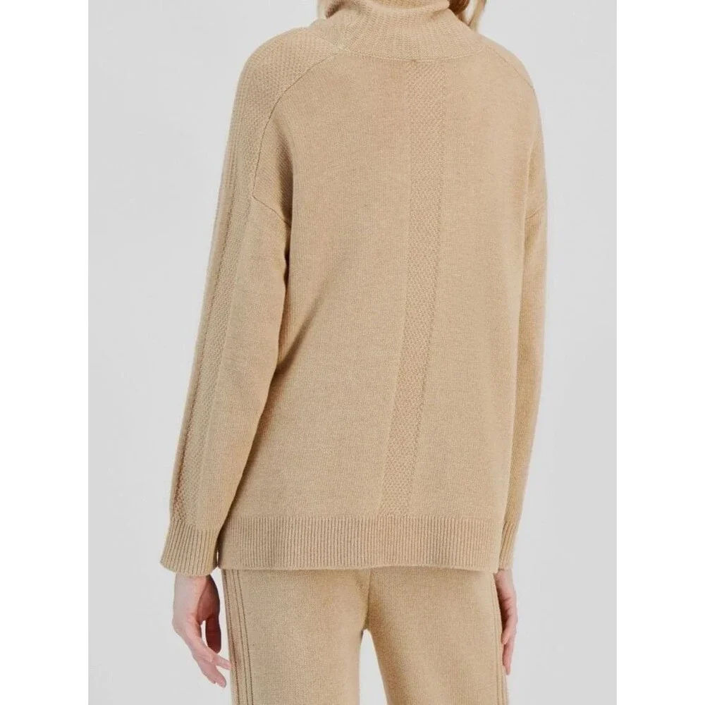 Anne Klein Women's Mock-Neck Pullover Sweater Cashmere Wool Blend Knit Top L